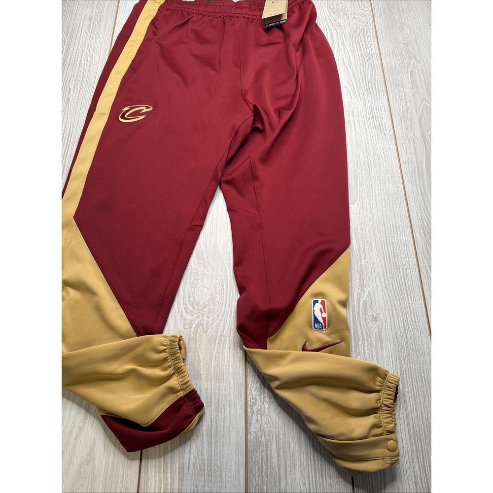 New Nike Mens Cleveland Cavaliers Warmup Snap Pants Size XL Tall Maroon Gold